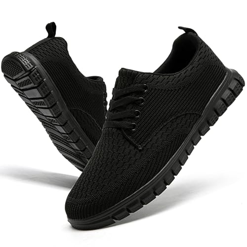 Image of YITUHIO Mens Shoes Oxfords Walking Shoes Lightweight Sneakers Breathable Athletic Tennis Running Business Casual Shoes,Black,Mens Size 8