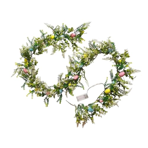 Corona de huevos de Pascua, decoraciones de coronas de Pascua - Colorida corona de puerta de primavera,Falsa Garland falsa para la fiesta de bodas, corredor de mesa de arte de vacaciones para