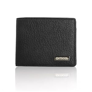 [アウトドアプロダクツ] 二つ折り財布 メタルプレート 合成皮革 エイジング合皮 カード収納 紙幣収納 小銭入れ" 