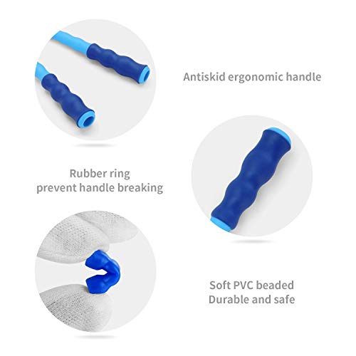 Fun-Here Jump Rope for Kids 4 Packs Fitness Workout Equipment Sports Plastic Soft Beaded Skipping Rope Adjustable Tangle Free Segmented Fitness Skipping Rope Training Keeping Fit for Women Men Kids - Thumbnail 5