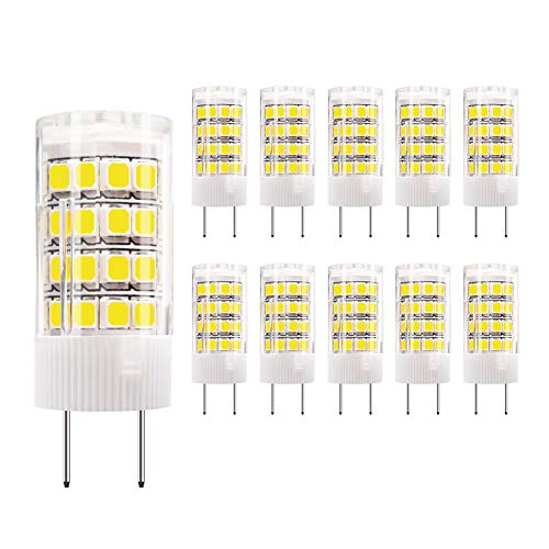 DiCUNO G8 LED Bulb, 4W Daylight White 6000k, Under Cabinet Counter Light, 40W Equivalent Halogen Replacement, 10Pcs, Note: Must Check Size Before Purchase (See Picture 2&3)
