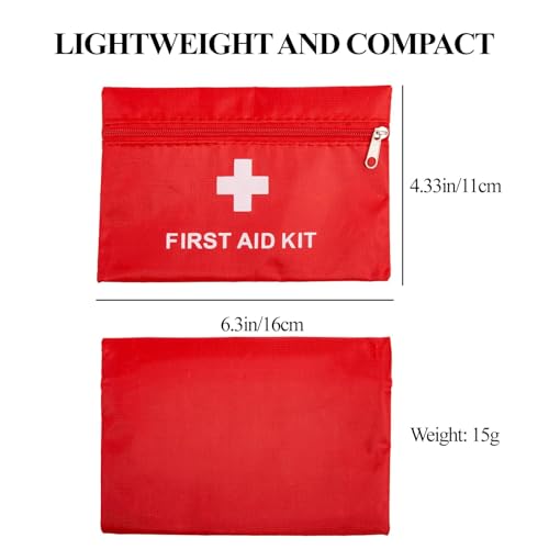 Image of First Aid Bag Empty,Mini First Aid Pouch Empty,Mini First Aid Kit Bulk,Zipper Pouches for Emergency,Travel and Outdoor (Red 6 Pack, 4.3 * 6.3 inch)