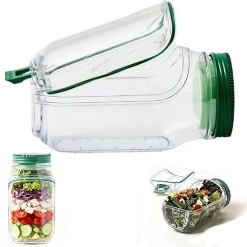 Ukisisi jar salade,pot à salade portable avec ouverture latérale,étui à sauce anti-fuite,Récipient À Pour Déjeuner,fruits,récipient pour garder la...