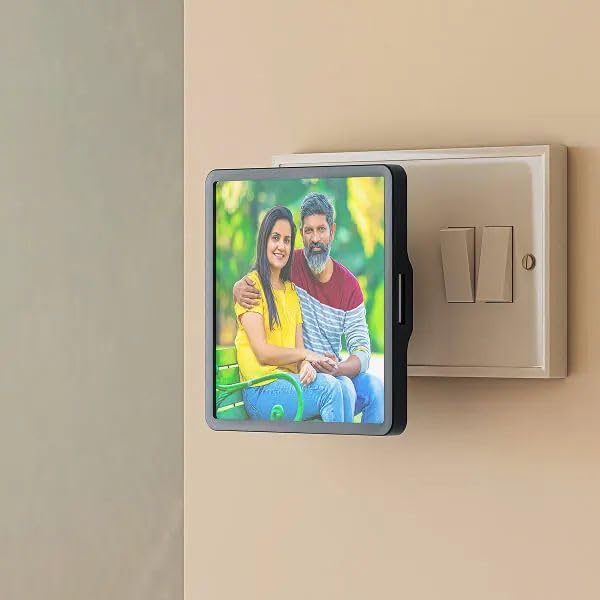 Image of Custom LED Light Switch Cover with Photo Frame, Square Wall Mount Display Panel, Decorative Switch Plate, Home Decor