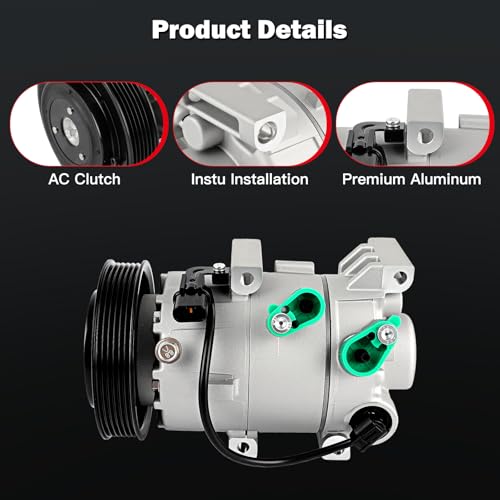 Image of cciyu Air Conditioning Compressor for Hyundai Elantra for Kia Forte Koup | for Forte5 Soul 1.6L 2014-2019 Replaces AC Compressor for Car