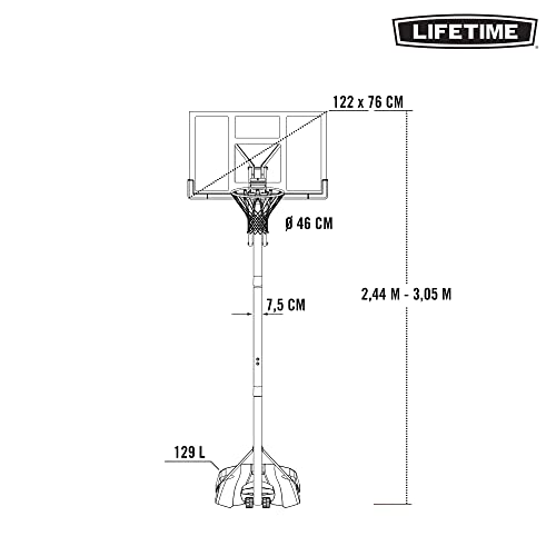 Lifetime - Panier de Basketball sur Pied avec Base...