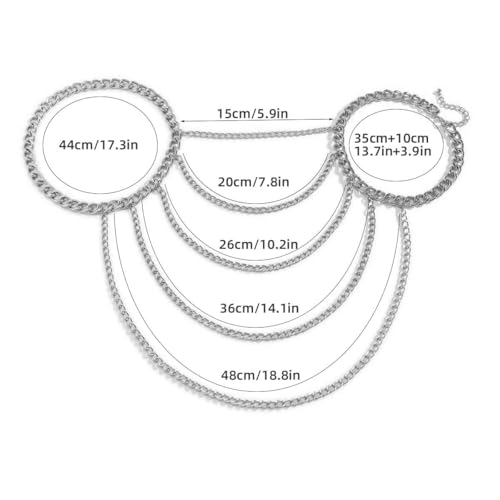 WeeH Shoulder Necklace Chain Body Jewelry Layered Shoulder Jewelry Accessory at Party Beach Summer Holidays Halloween Costume3