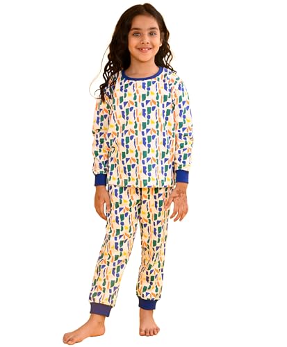 Image of Anthrilo Pure Cotton Printed Pyjama Set for Girls | Sleepwear | Night Suit, Night Wear | Long Sleeves T-Shirt & Pyjama | Regular Wear | 0-14 Years