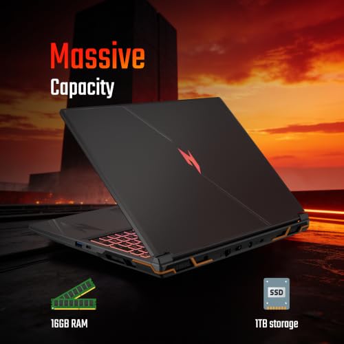 Image of Acer Nitro 5Pro, Intel Core i5-14450HX, Office 2024 + M365 Basic, NVIDIA GeF RTX 4050-6GB, 16GB RAM /1TB SSD, (16 inch) WUXGA IPS, 165Hz /62Whr, W11H, Herald Grey, 2.5Kg, AN5P16-73G2, RGB KB, Gaming Laptop