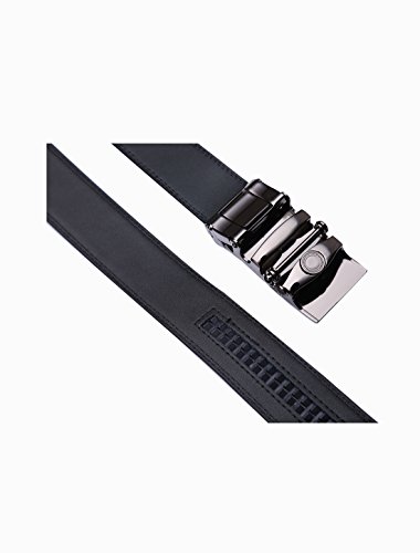 uxcell Men Sliding Buckle Holeless Adjustable PU Ratchet Belt4