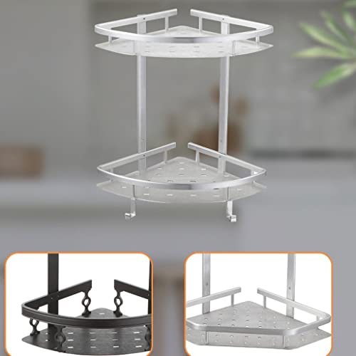 Estante colgante para baño sin perforaciones XMING de malla metálica blanca 4