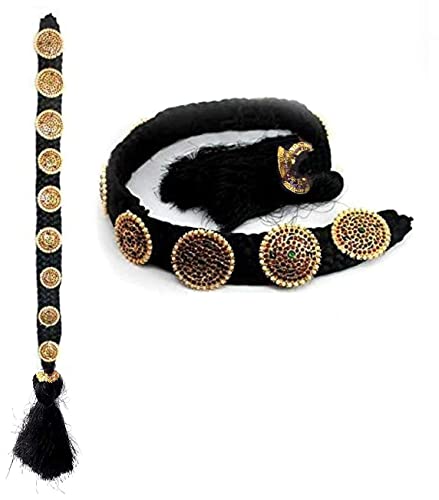 VAMA Bridal False Hair Choti Jada Billalu Set Hair Ornaments Full Moon Temple Jewellery Ready Jada Billalu Bharatanatyam Kuchipudi Classical Dance Jewelry