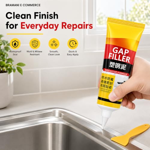 Image of Tiles Gap Filler 150ml| Tile Grout Repair Paste for Floor & Wall | Crack Resistant, Waterproof & Long Lasting | Easy Apply Nozzle Bottle | For Bathroom, Kitchen & Floor Tile Joints (150ml)