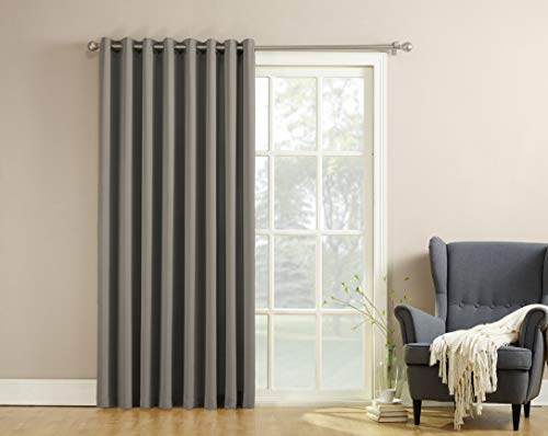 Sun Zero Barrow Energy Efficient Grommet Sliding Patio Door Curtain Panel, 100" X 84", Gray #TOP3