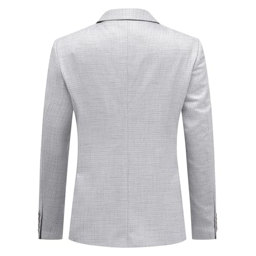 Mens 2 Piece Checked Suit Slim Fit 1 Button Plaid Casual Formal Blazer Pants Set4