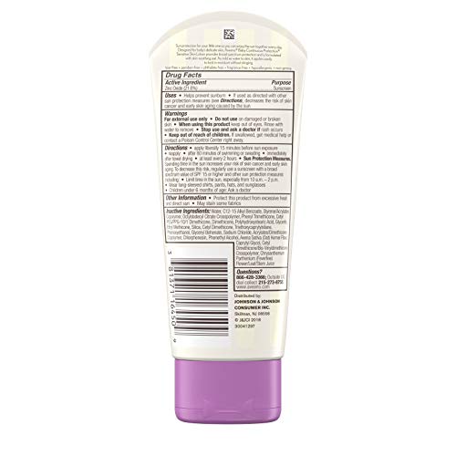 Aveeno Baby Continuous Protection Zinc Oxide Mineral Sunscreen Lotion, SPF 50, Unscented, White, 3 fl. oz (Pack of 3)