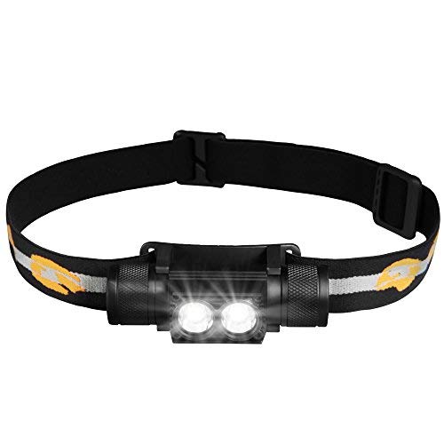 SLONIK 1000 Lumen Rechargeable 2x CREE LED Headlamp w/ 2200 mAh Battery