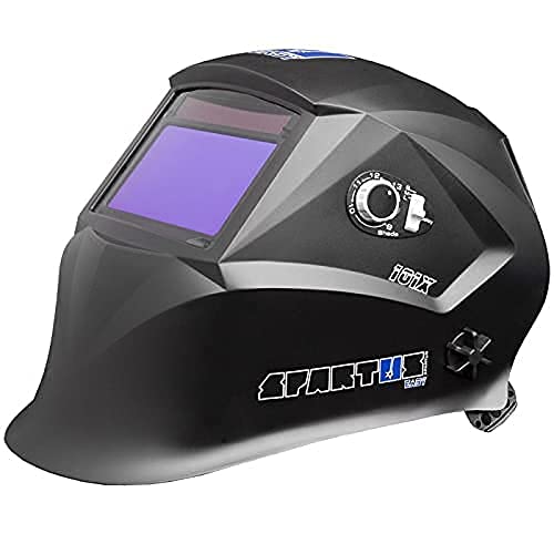SPARTUS Easy 101X Pantalla de soldadura Pantalla de soldadura por arco MMA, TIG, MIG/MAG Rectificado DIN 4/9-13 Filtro automático de alta eficiencia Protección UV e IR hasta DIN 16 Protección facial
