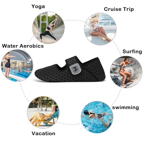 Image of Water Shoes for Women Men Barefoot Beach Swim Aqua Socks Summer Wide Slides Sandals Quick Dry Pool River Sea Sock Shoes