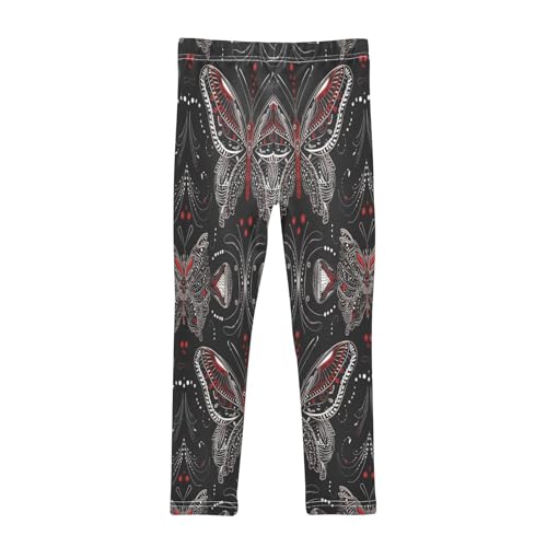 Toddler Girls Leggings Printed Yoga Pants Leggings Grey Red Butterfly for Kids2