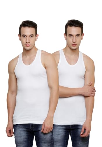Image of Prince Super Deluxe Round Neck Cotton Men's Vest- White, Feather Soft 100% Combed Cotton, Snug Fit, Quality Stitching - Moisture Absorbing & Breathable
