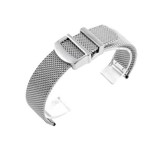 Bracelet montre acier souple et confortable en maille tissée 20mm