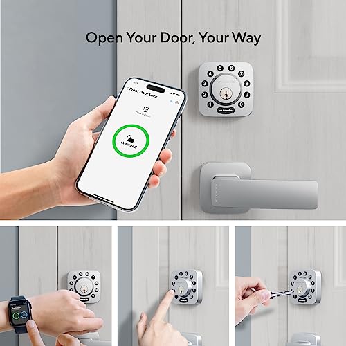 Smart Lock, Ultraloq U-Bolt 5-In-1 Keyless Entry Door Lock With Smartphone, Bluetooth, Keypad, Auto Unlock, Smart Door Lock, Smart Deadbolt, Front Door Lock, Ansi Grade 1 Certified - Satin Nickel #TOP1