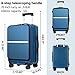 Hanke 20 Inch Carry On Luggage Airline Approved Hard Shell Suitcases with Wheels & Front Pocket Travel Luggage Lightweight Carry On Suitcase for Travel Rolling Luggage(Blue)