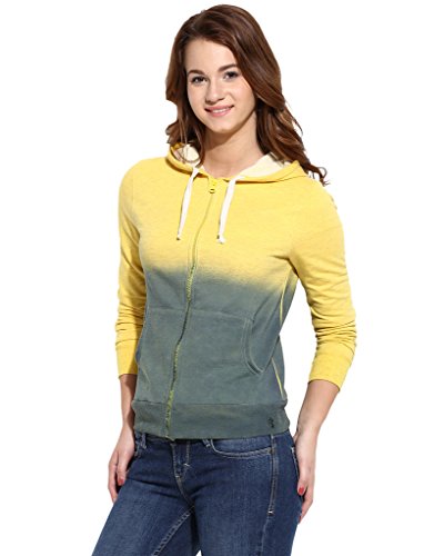 Image of Campus Sutra Women cotton Premium Zipper Hoodie-Grey