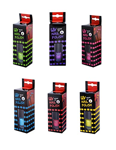Goodmark 02080271 – Esmalte de uñas UV verde, 1 pieza, 7 ml en la botella de cristal, brilla en la luz UV, uñas postizas, carnaval, disfraz, teatro, escenario, Halloween