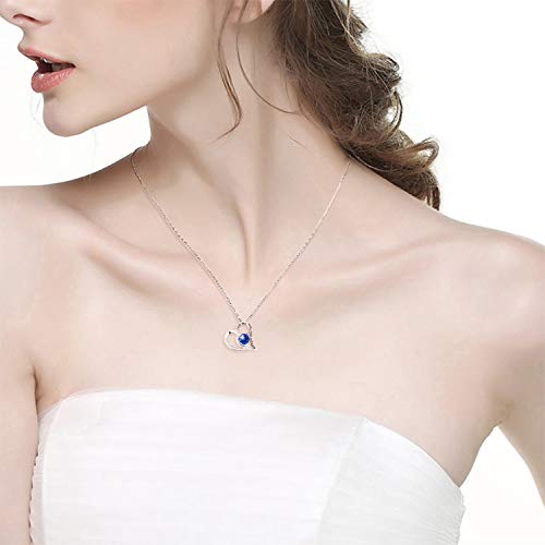 Birthday Gifts for Women I Love You to the Moon and Back Necklace September October Birthstones Blue Sapphire Opal Tourmaline and More Stones Jewelry 925 Sterling Silver4