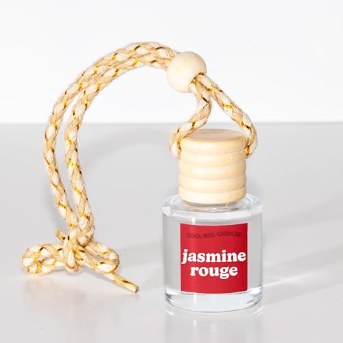 Image of COOLGIRLCANDLES Jasmine Rouge Car Air Hanging Fragrance Oil Diffuser for Essential Oils, Scents Aromatherapy, Long Lasting Car Diffuser Bottle