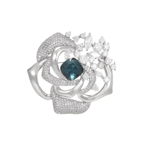 Image of Flower Brooch Pin - Rhinestone Flower Pin 18k Gold Plated - Thanksgiving Day, Birthday, Wedding Gifts for Mom, Wife