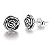 Produktbild Weihnachtsgeschenke für KinderWinglove Ohrringe Silber 925 Rose Blume Ohrstecker Blume Ohrringe Schmuck Damen Geschenke für Frauen, Kleine Weihnachtsgeschenke.(Antique Silver)