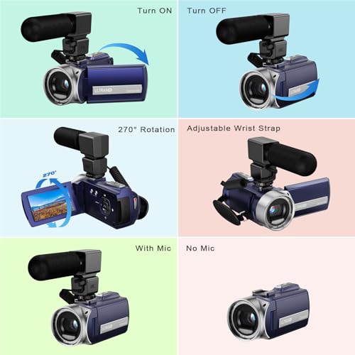 image for Rawiemy Video Camera Camcorder FHD 1080P 36MP YouTube Vlogging Camera 