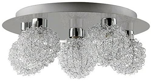 RECTI plafonnier chrome Maillage boule filament fil métallique métal boule