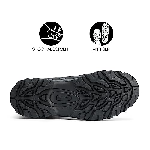 NORTIV 8 Men's Low Top Waterproof Hiking Shoes Trekking Trails Outdoor Work Shoes,Size 11,Black/Dark/Grey,160448_Low