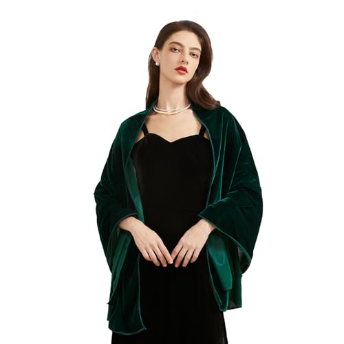 Huralona Women Velvet Shawl and Wrap for Evening Dresses Wedding Bridal Scarf Poncho Cape Party Prom Dress Accessories