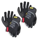 Mechanix Wear FastFit Work Gloves - Anti-Slip & Abrasion Resistant Heavy Duty Gloves - Touchscreen Compatible - Vibration Damping - Multipurpose Use - XX-Large - Black - 2 Pack