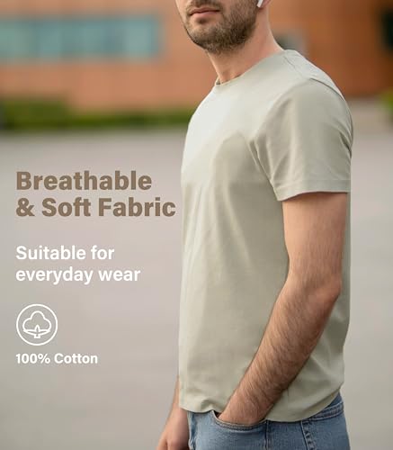 Comfneat Men's 3-Pack Lightweight T-Shirts Cotton Crew Neck Regular Fit Solid Tee2