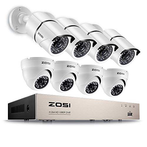 ZOSI 1080P Security Camera System 8 Channel HD-TVI Video Recorder DVR with 8