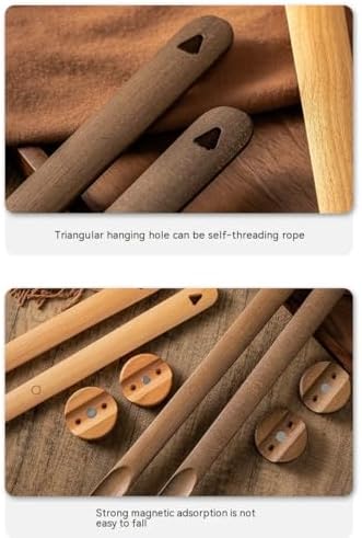 2-Pack Long Shoe Horn Wooden 50cm Magnetic Base Slim Smooth Beach Handle Shoehorn Spoon Tongue Easy Telescopic Support Lazy Helper, Brown, X-Large image 4