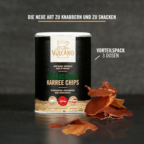 Luftgetrocknete Lachs/Karree Protein Chips, Hoher Eiweißgehalt, Laktosfrei, Glutenfrei, Idealer Snack für Unterwegs, Trockenfleisch, High Protein Snack für Fitness, Outdoor (Karree Chips 3er Pack)