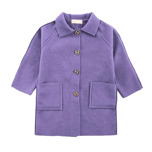 BILIKEYU Girls Wool Blend Dress Coat Single Breasted Long Sleeve Lapel Collar Trench Outwear P𝐞a Coat for Kids3