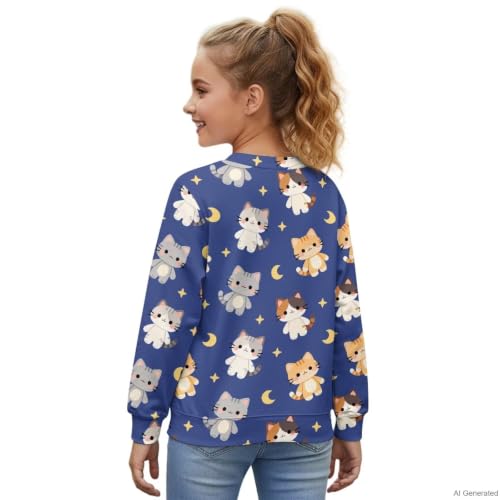 Image of Girls Cardigans Sweater Long Sleeve Crew Neck Button Down Sweaters School Outerwear for Kids Fall Winter Tops