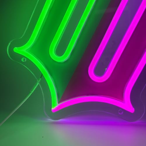Image of Whimsical W Cartoon Neon Sign for Wall Decor, Dimmable LED Light with Fairy Tale Inspired Witch Hat Design, USB Powered Acrylic Neon Art for Bedroom, Vanity Area, Game Room, Bar, Cafe or Gift