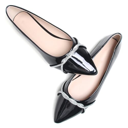 Image of Stunner Womens Flats Fashion Pointed Toe Bowknot Ballet Flats Cute Slip On Dress Flats Comfortable Party Wedding Flats2