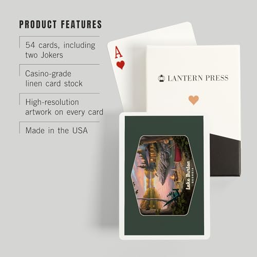 Lantern Press Lake Burton, Georgia, Baraja Poker 52 Cartas miniatura 3