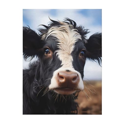 Couverture de qualité super douce impression vache plaid chaud