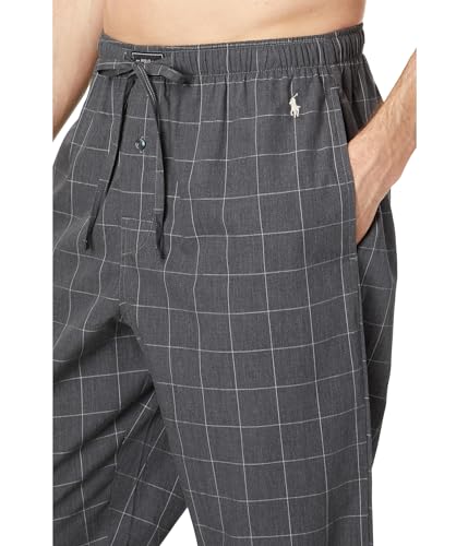 POLO RALPH LAUREN Woven PJ Pants Charcoal Windowpane/Chic Cream Pony Player XL3